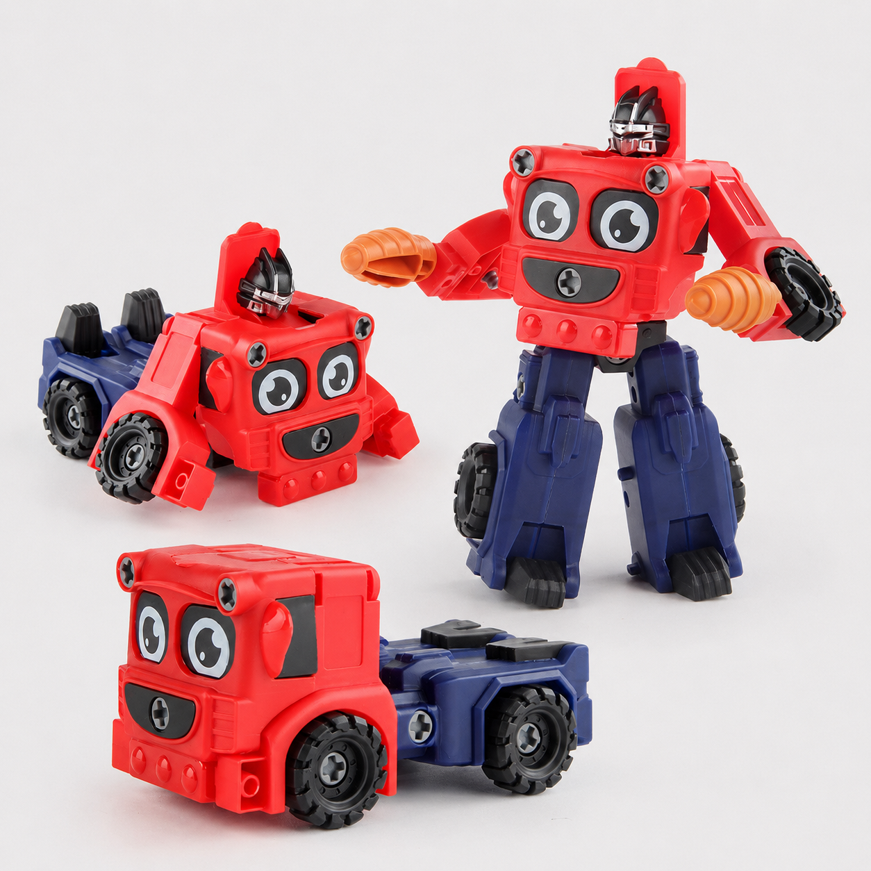 2-in-1 DIY Transforming Construction Robot Toy