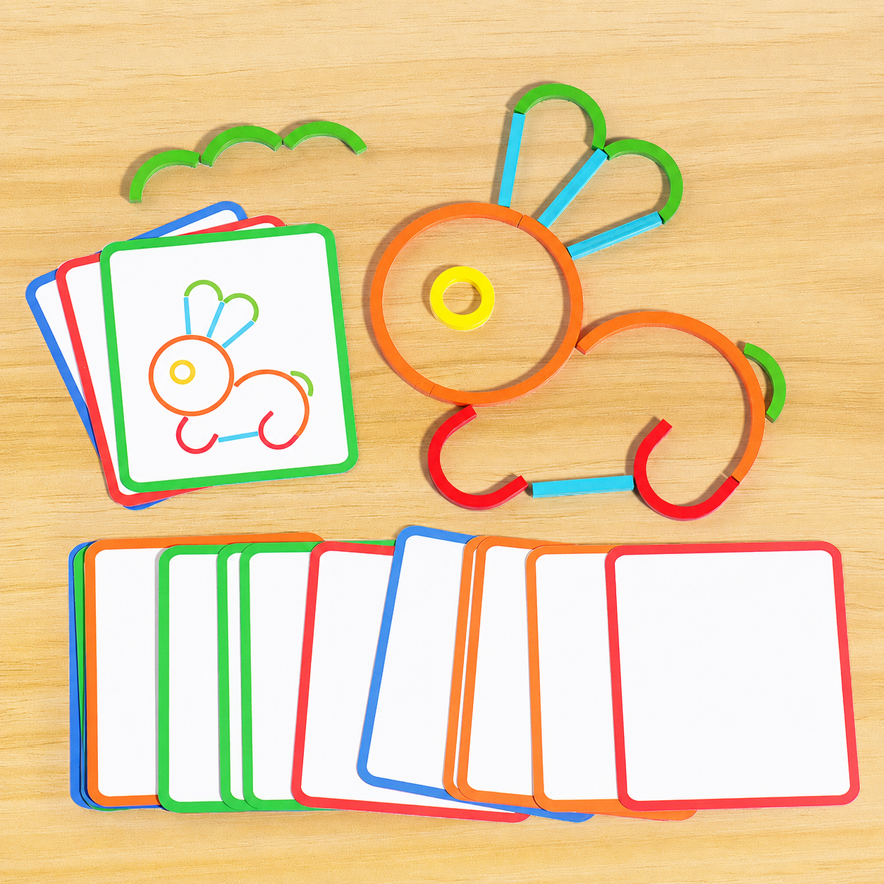 Wooden Sticks and Rings Puzzle Set