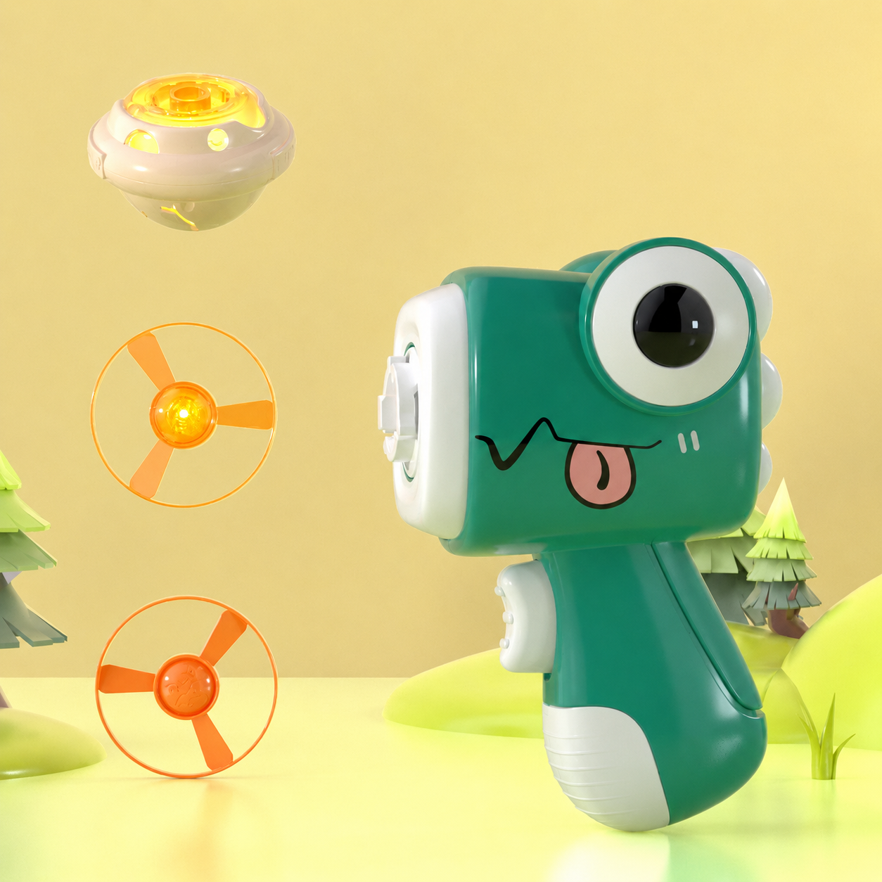 Light-Up Dinosaur Flying Disc Launcher Toy